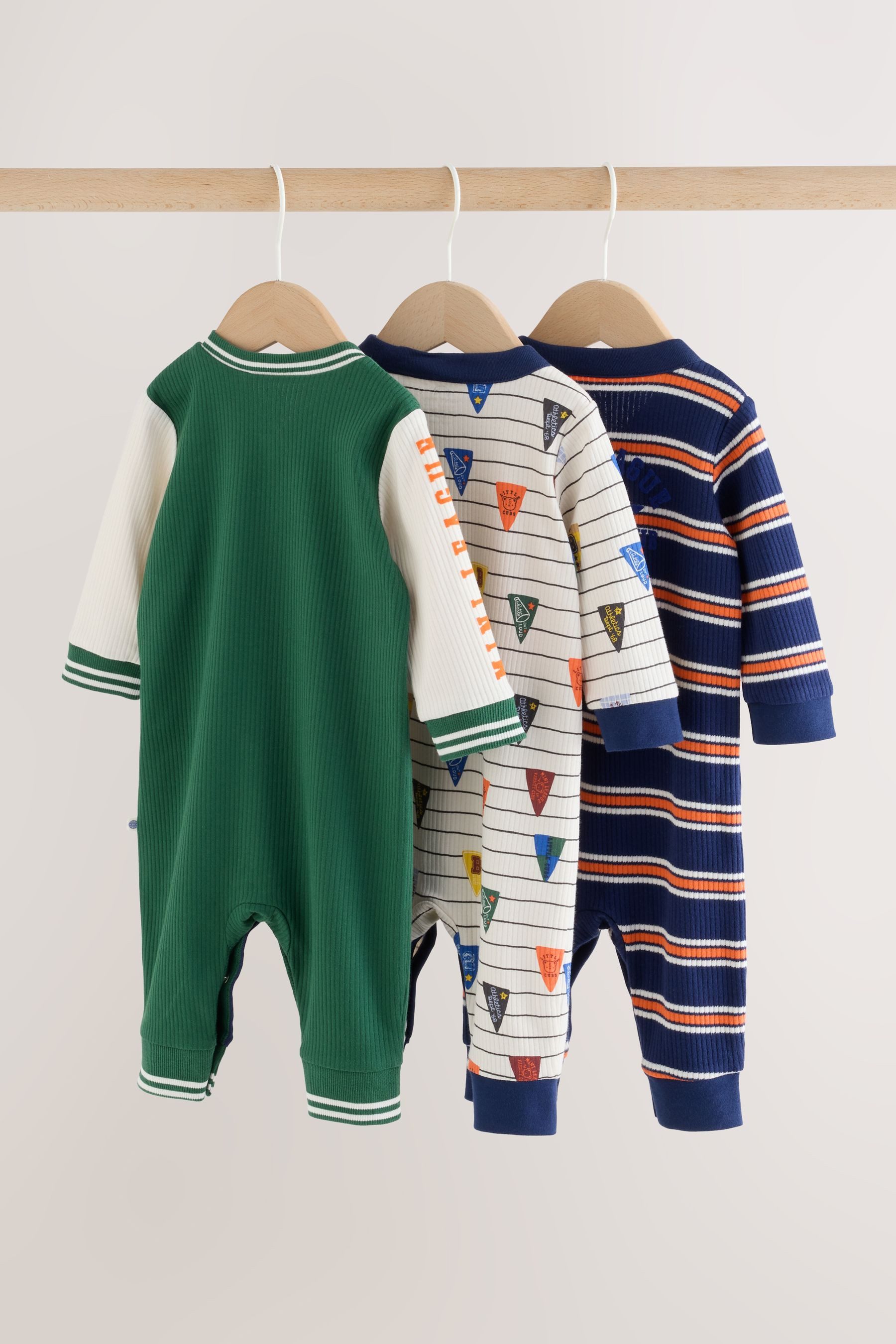 Next Schlafoverall Babyschlafanzüge mit Zweiwege-RV, 4er-Pack (3-tlg) – Bild 2 von 5