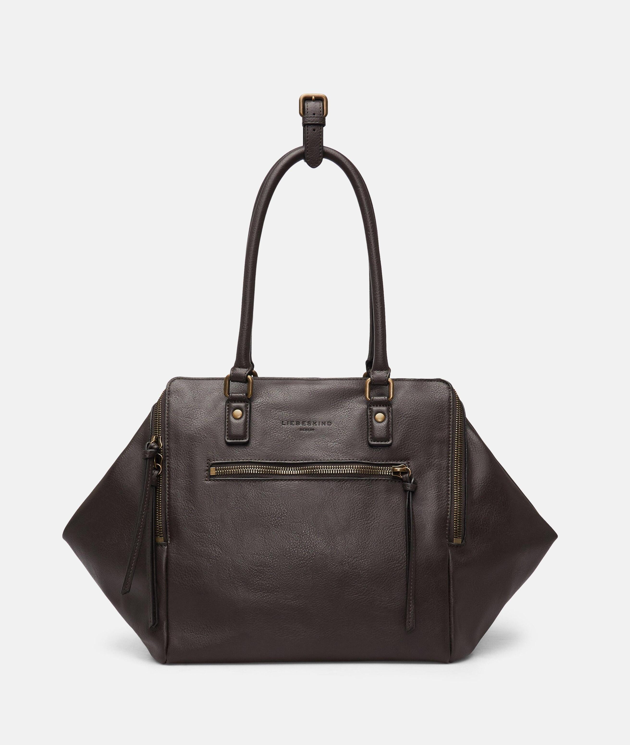 Liebeskind Berlin Schultertasche Archive Original Kayla Satchel L, Große Schultertasche in Lederoptik mit authentischer Narbung