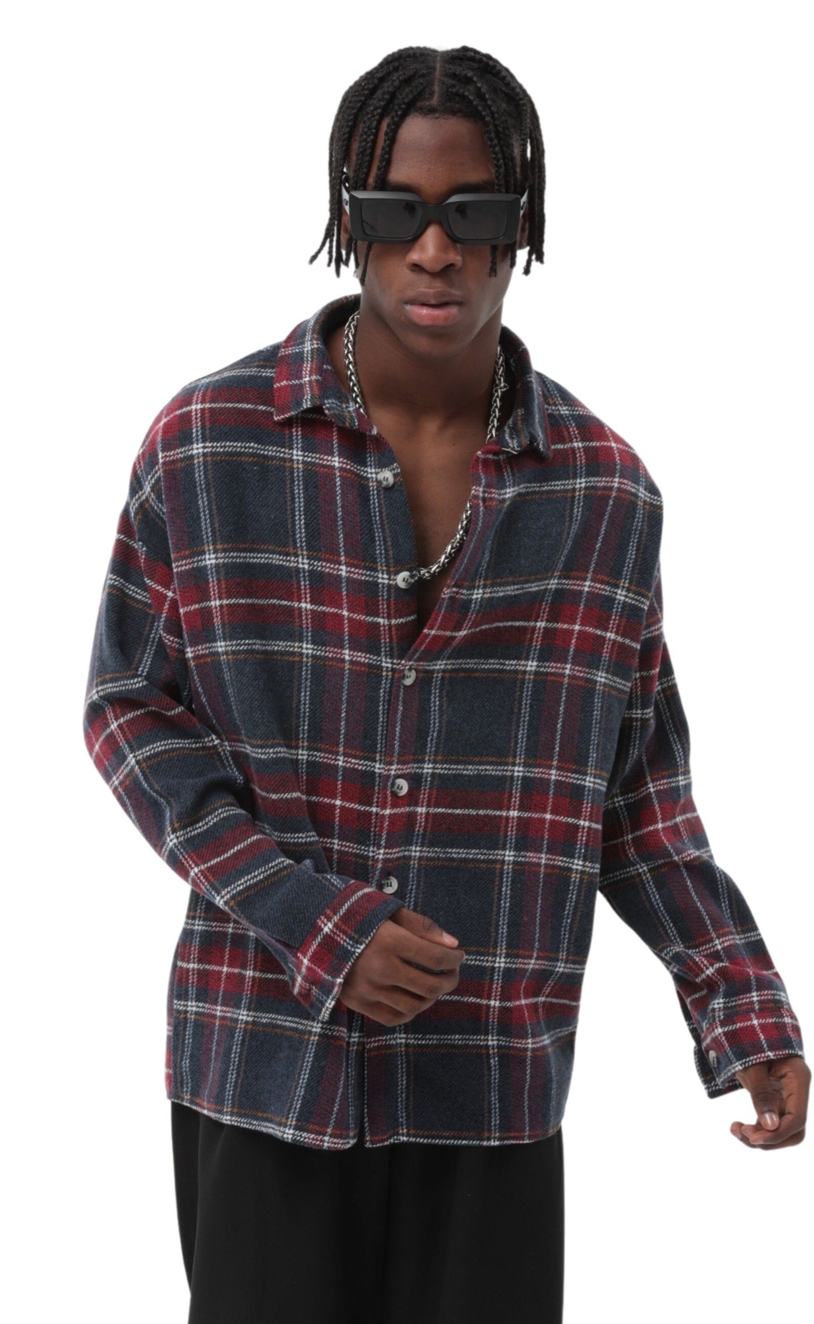 COFI Casuals Flanellhemd Flanellhemd Kariert Hemd Holzfällerhemd (1-tlg)