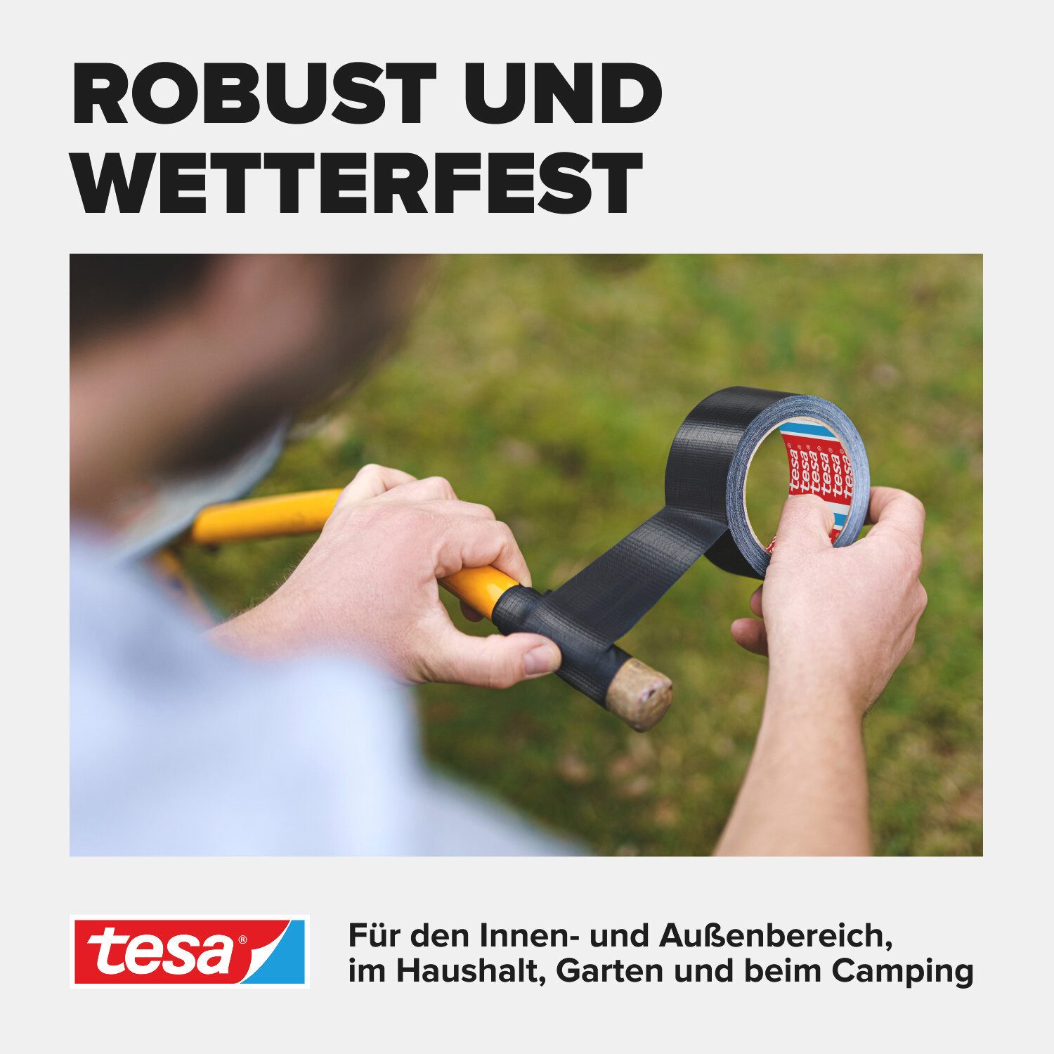 tesa Klebeband (1-St) Gewebeband ideal zum Reparieren, Abdichten & Befestigen - grau