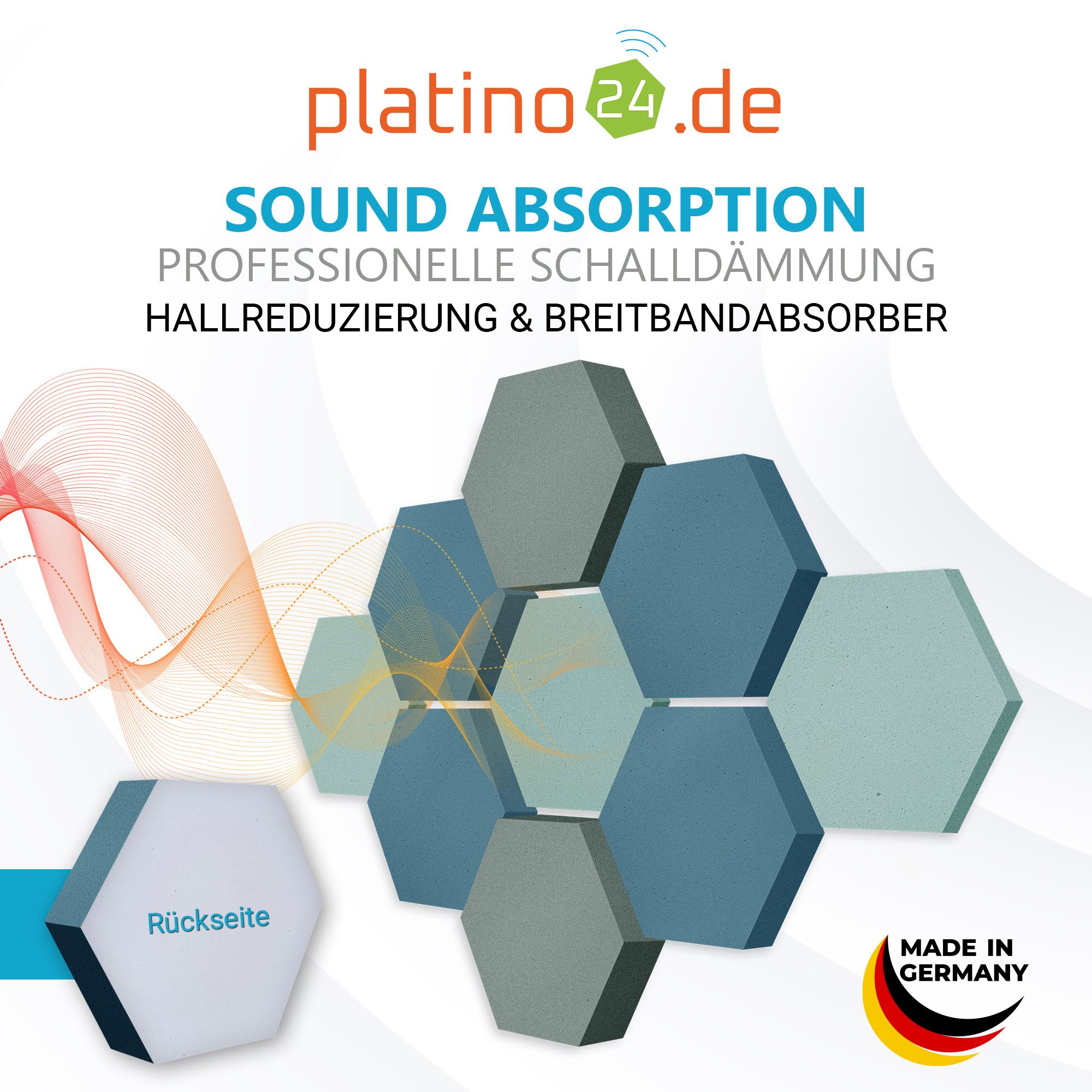 platino24 3D Wandpaneel Edition LOFT 9 Elemente 3D m I Ø 300mm, Schalldämmung Wand & Decke