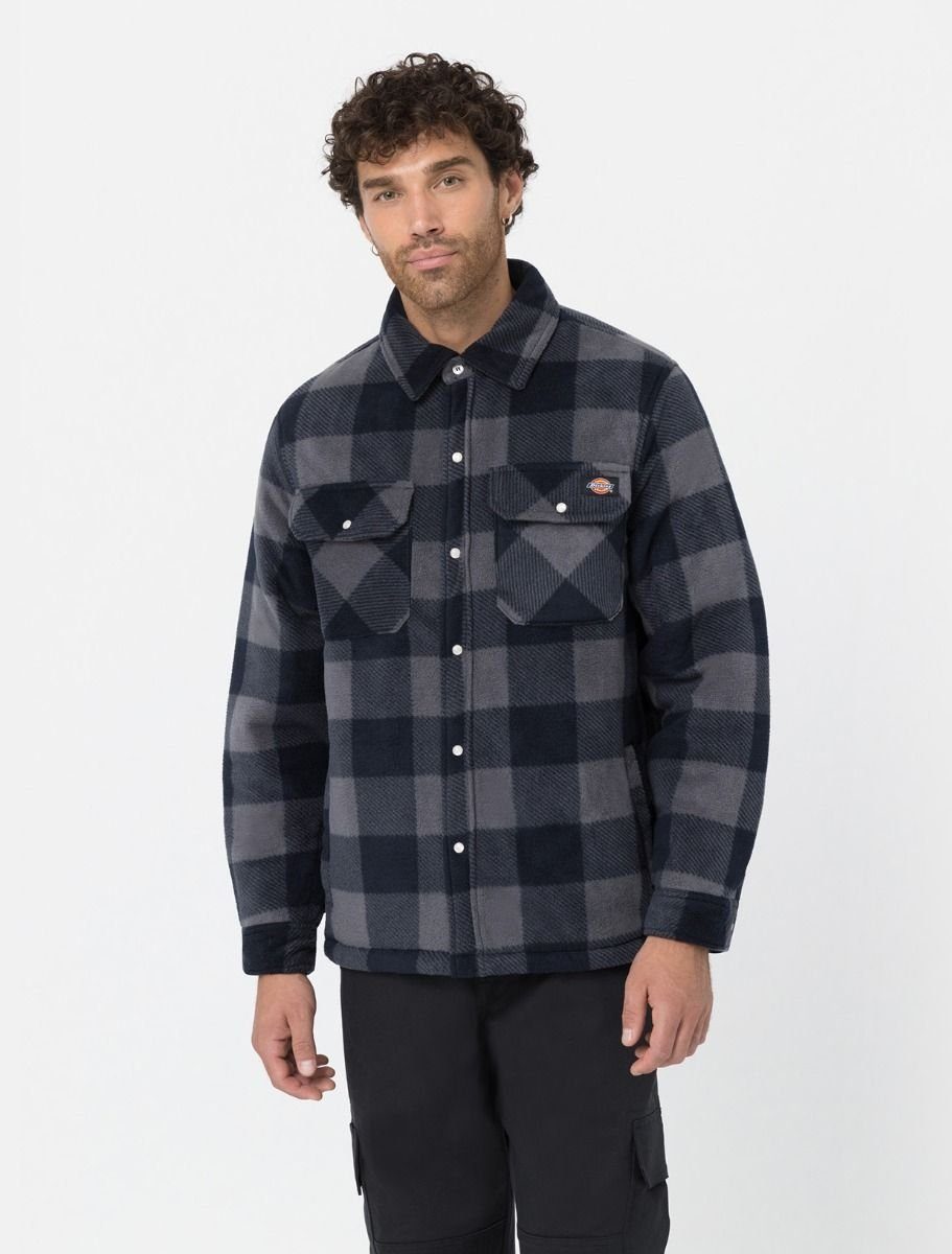 Dickies Thermohemd Portland Blue SH5000, Holzfällerlook im Hemd Fleece Navy Wattiertes aus