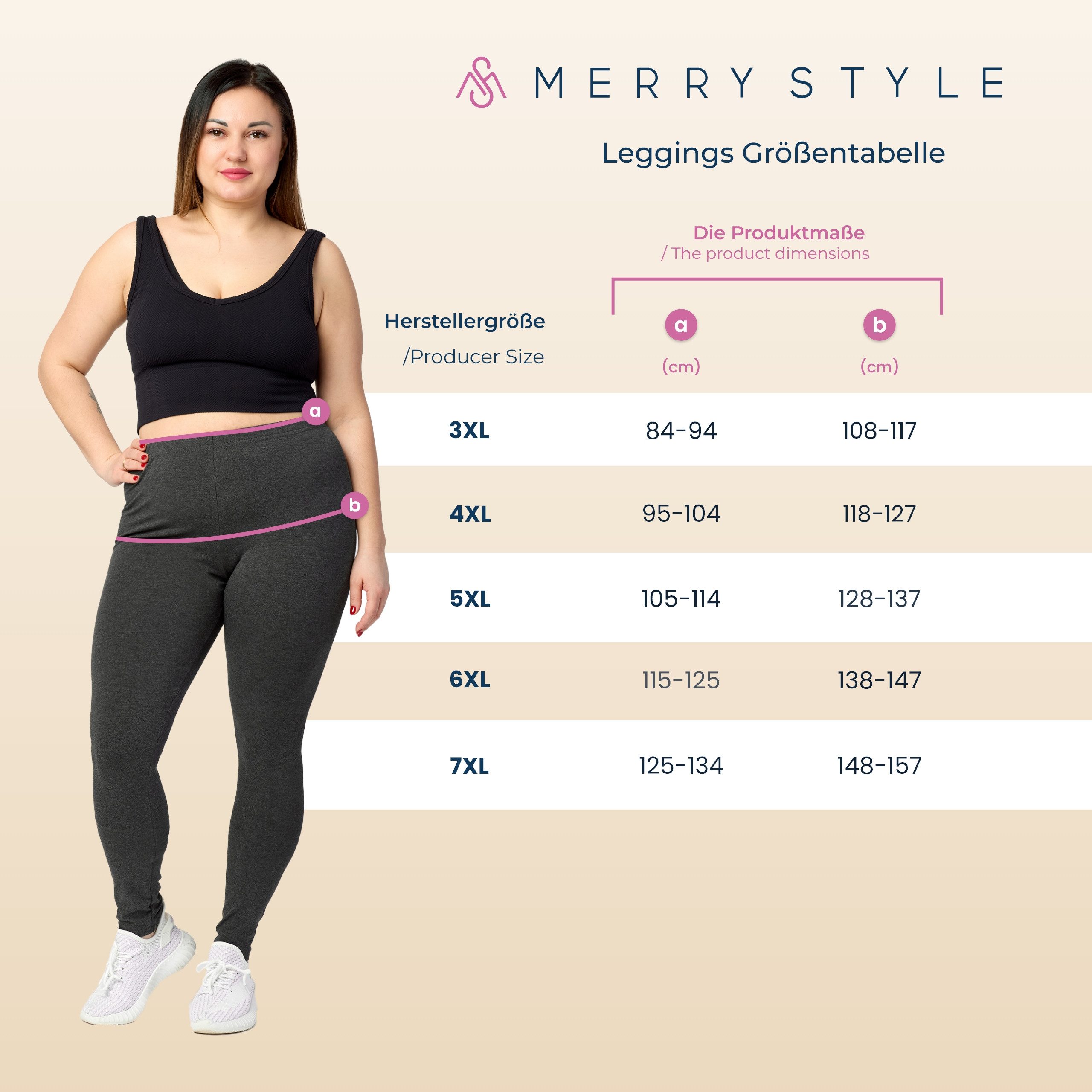 Merry Style Leggings Große Größen Damen Tight lang aus Viskose MS10-448 (1-tlg)