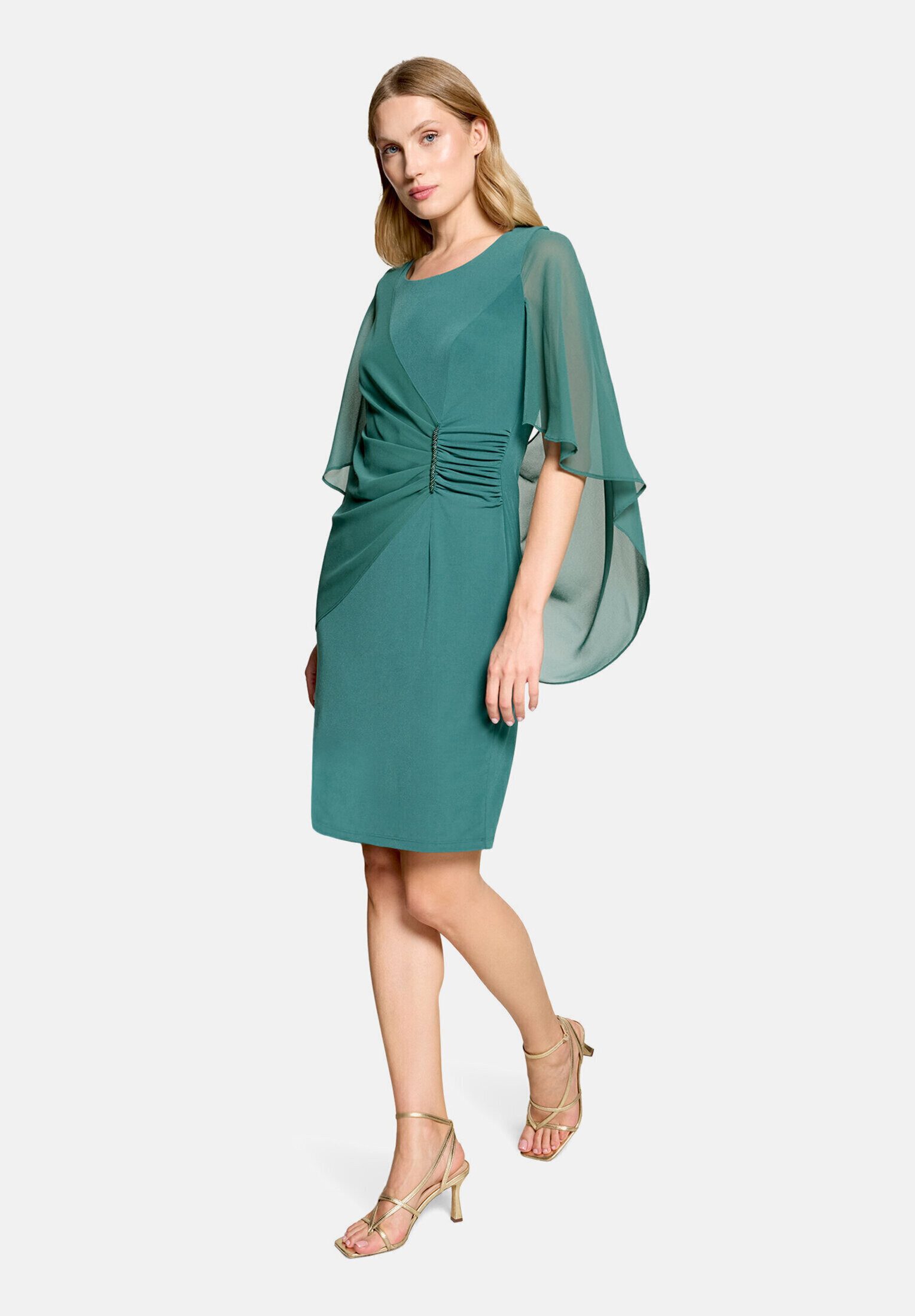 Vera Mont Cocktailkleid Damen mit Raffung Materialmix