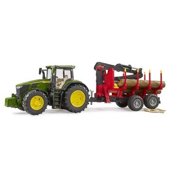 Bruder® Spielzeug-Traktor 03154 John Deere 7R 350, (1-tlg., mit Rückeanhänger und 4 Baumstämmen), Landwirtschaft Traktor