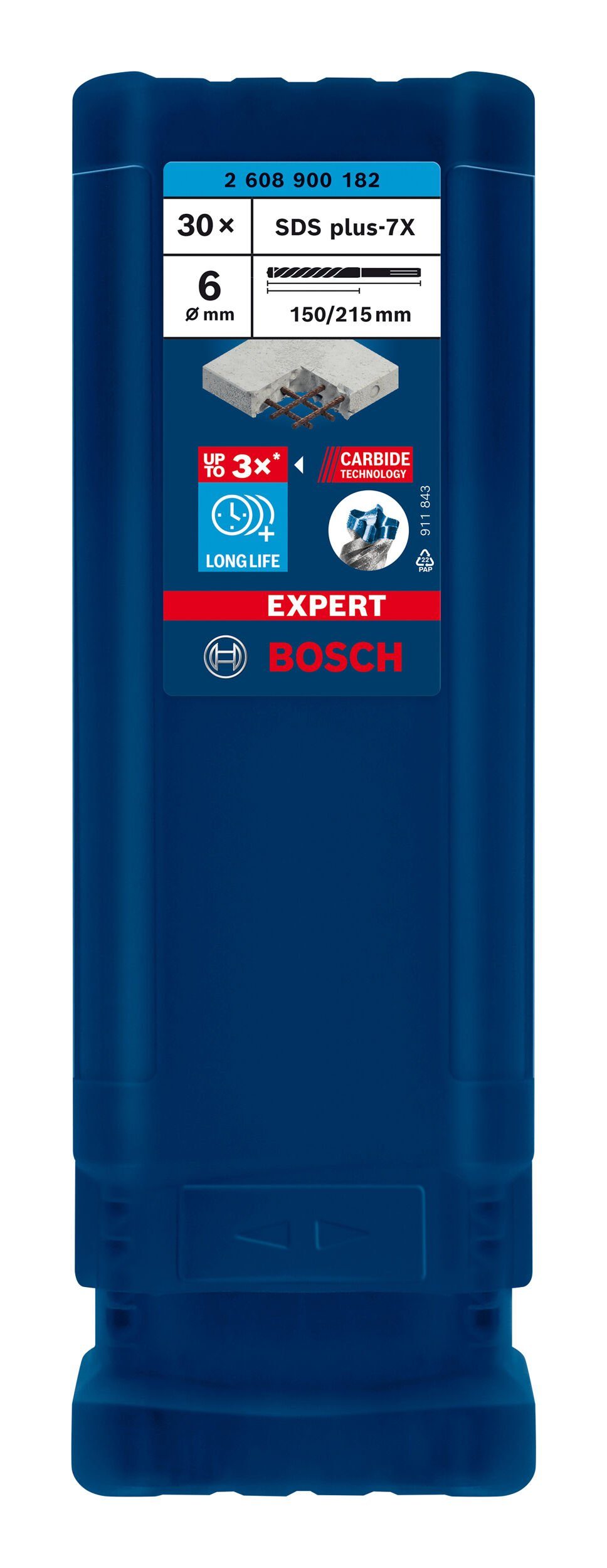 30er-Pack 6 BOSCH mm Universalbohrer x Hammerbohrer Expert (30 150 x - - Stück), plus-7X, 215 SDS