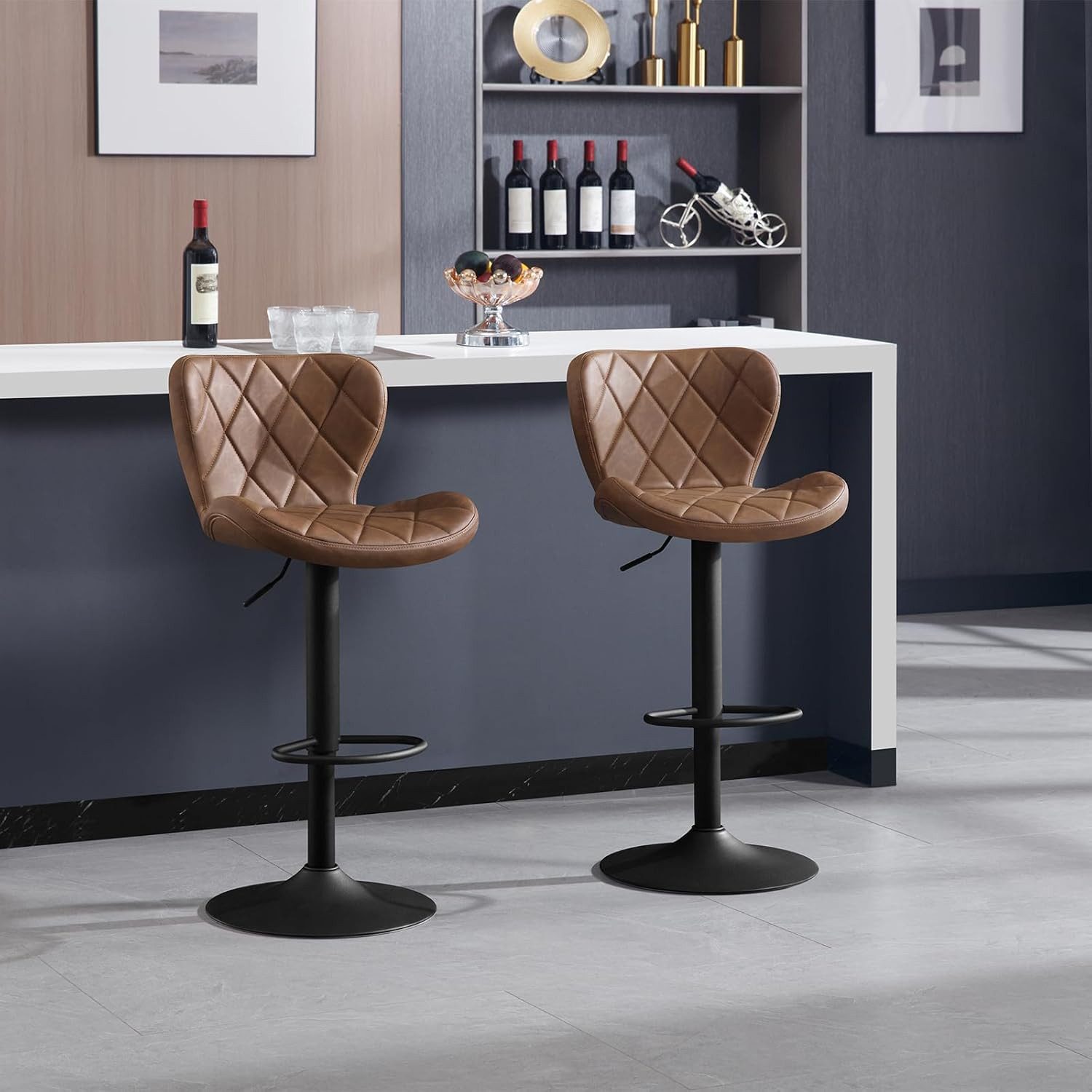 Woltu Barhocker (2 St), höhenverstellbar, Drehhocker ergonomisch, für Bar B günstig online kaufen