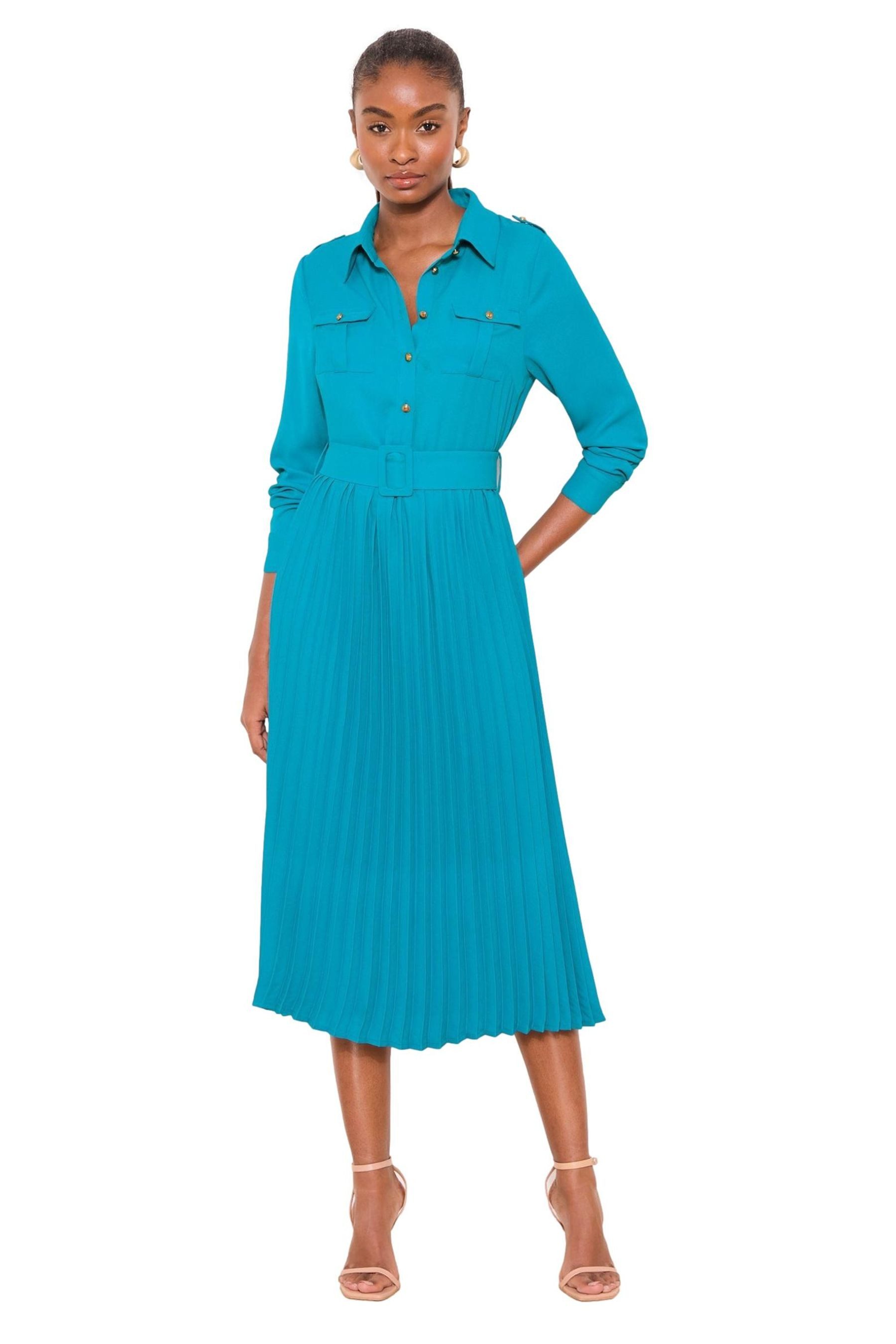 LIPSY Midikleid Lipsy plissiertes Midi-Hemdblusenkleid mit Print (1-tlg) günstig online kaufen