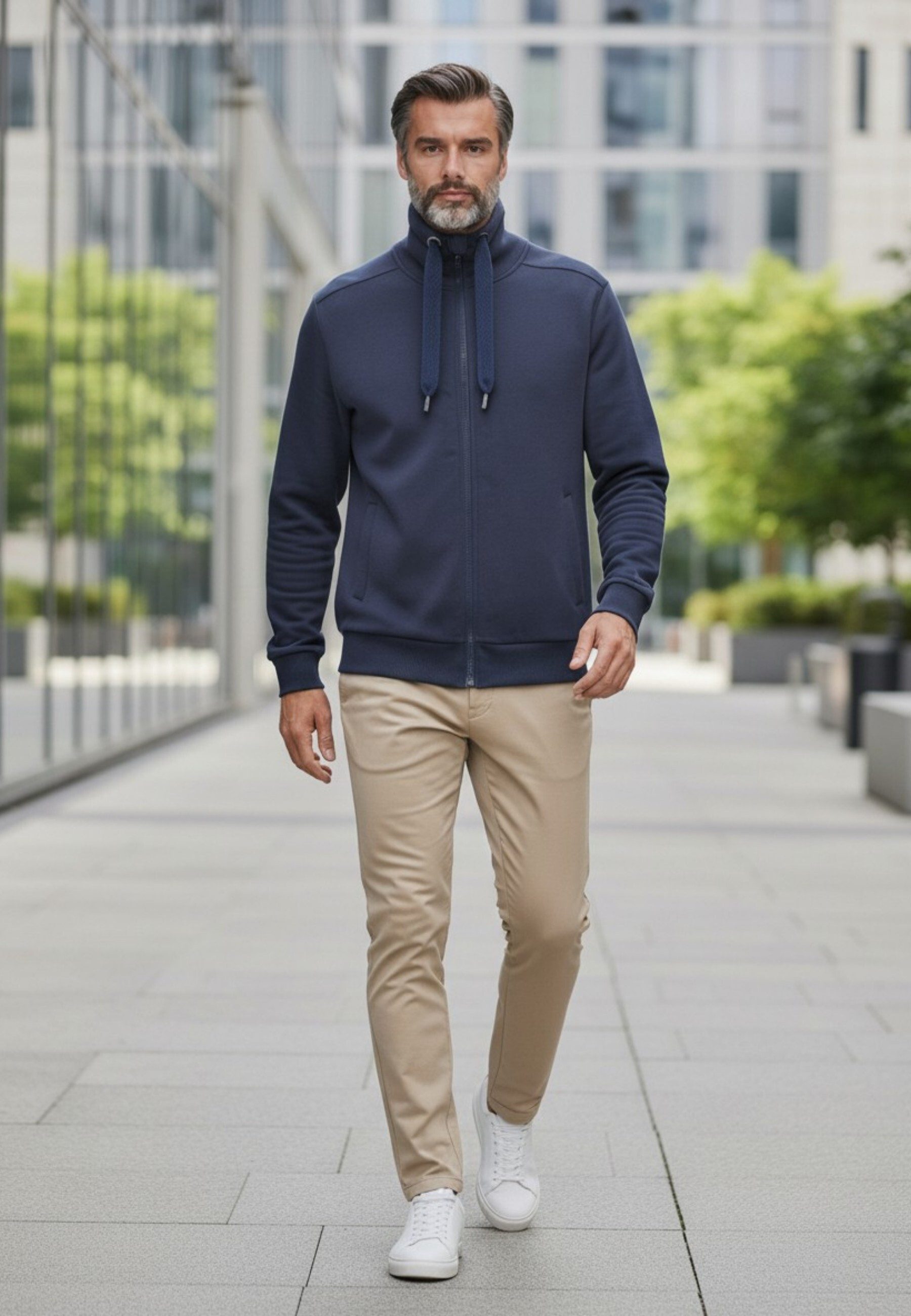 salzhaut Sweatjacke MOOL Herren normale Passform komfortabler Fit, nordisch klar – entspannter Look mit Haltung