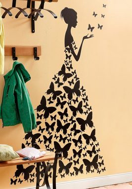 Wall-Art Wandtattoo Prinzessin Schmetterlingsfrau, selbstklebend, entfernbar