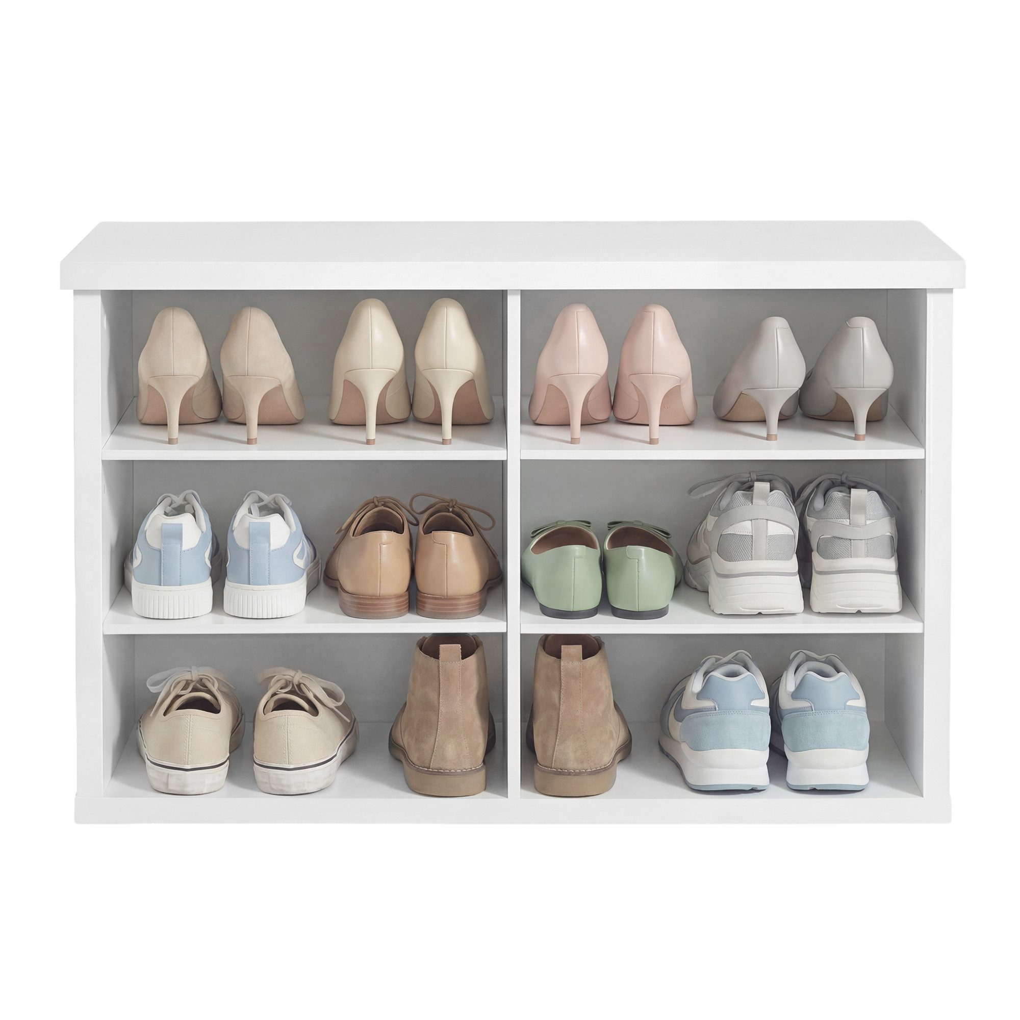 VASAGLE Schuhbank Sitzbank, Schuhregal, für Wohnzimmer, Flur, mit Stauraum, 6 Fächer, verstellbare Ablagen, 29,5 x 80 x 50 cm