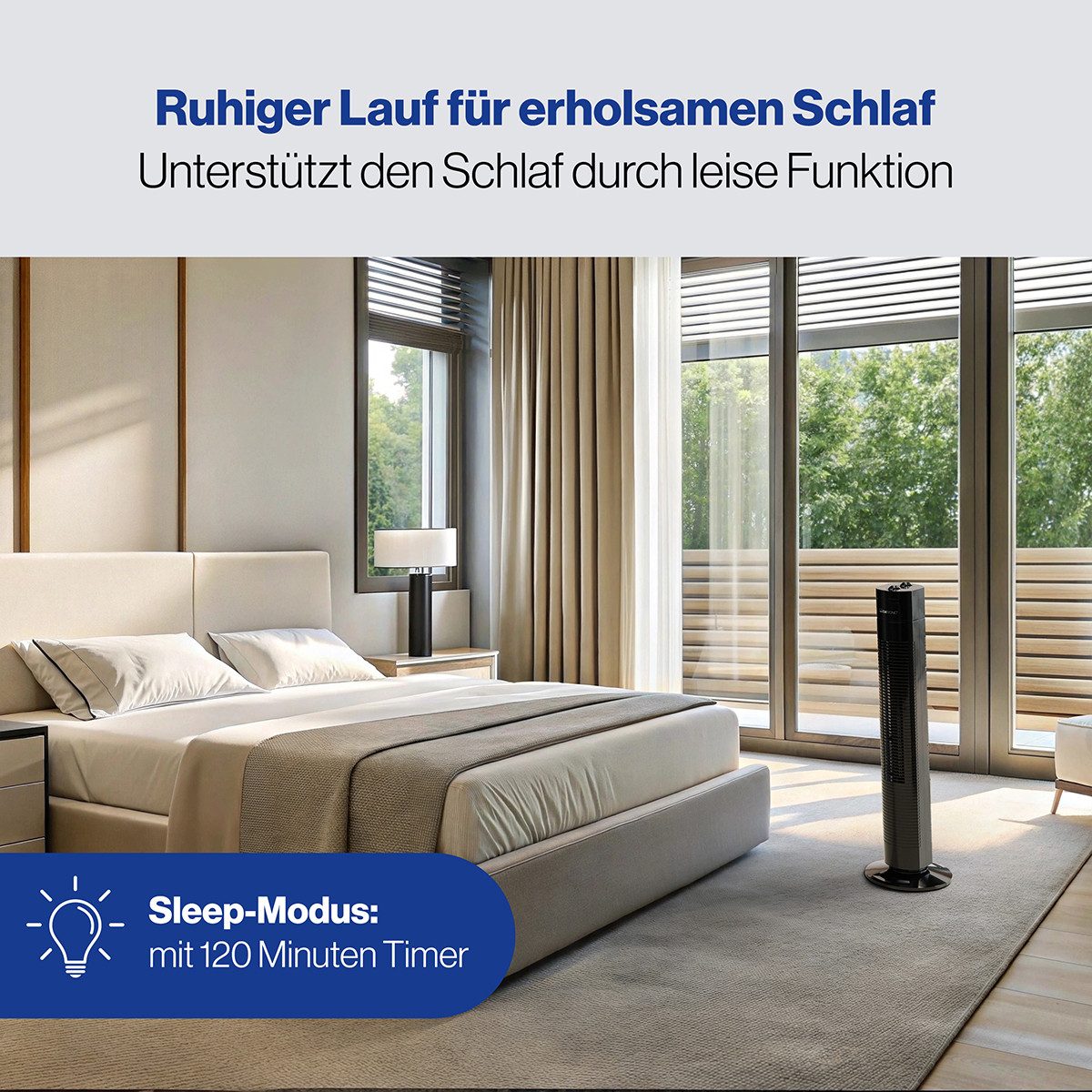CLATRONIC Turmventilator TVL 3770, 78 cm mit Schwenkfunktion - 75° oszillierend