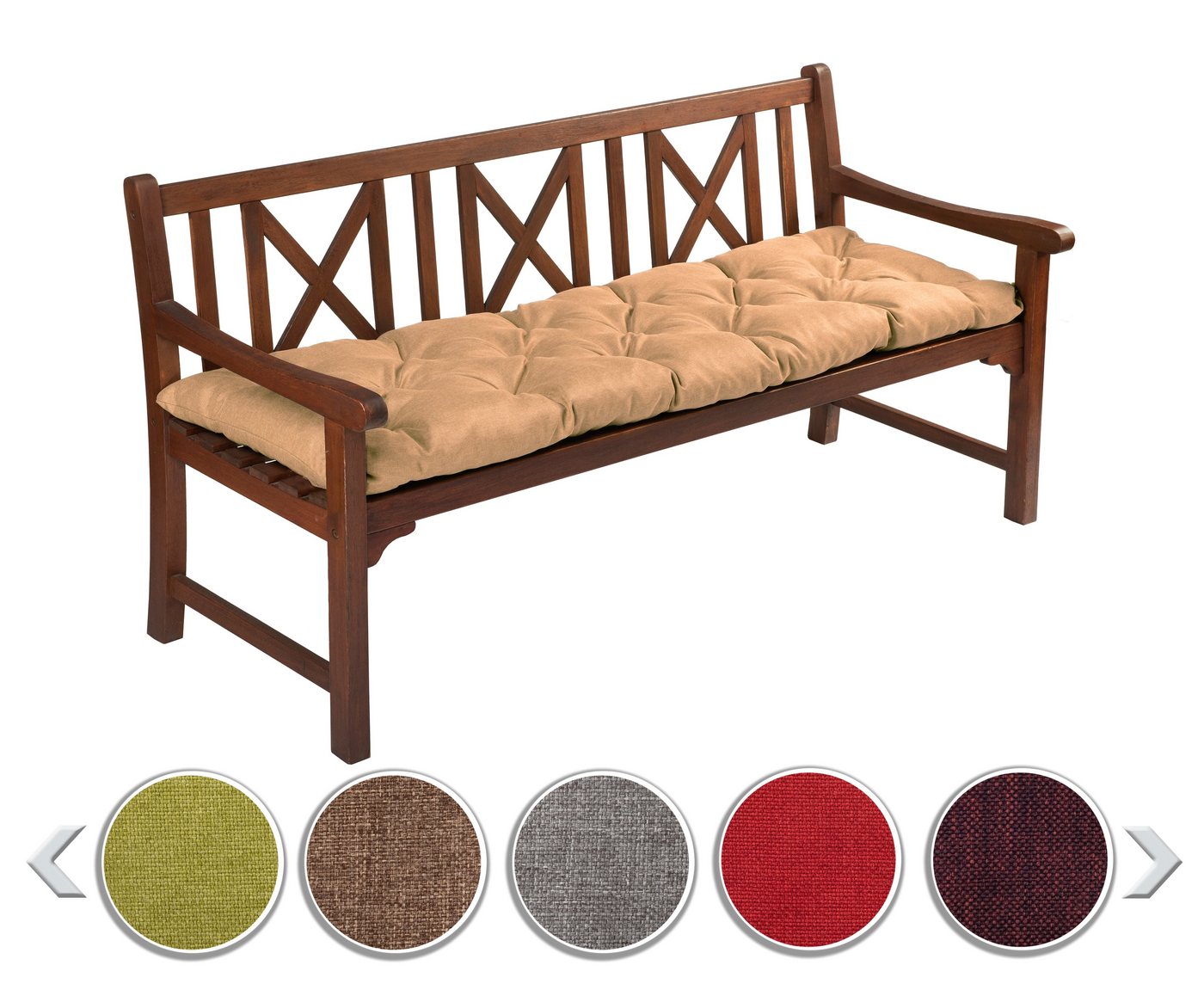 sunnypillow Bankauflage Bankauflage Stuhlkissen viele Farben und Größen zur Auswahl, 180 x 40 cm sandfarben