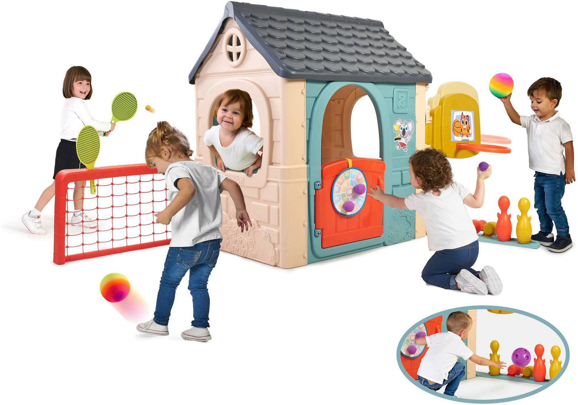 Feber® Spielhaus Casual Activity 6 in 1, Made in Europe