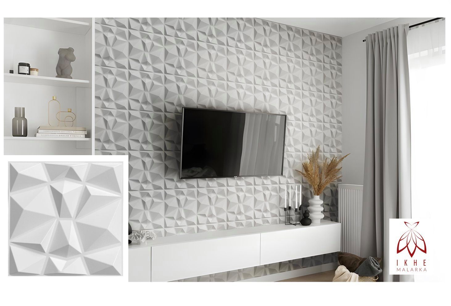 IKHEMalarka 3D Wandpaneel 3D Paneele PVC günstig online kaufen