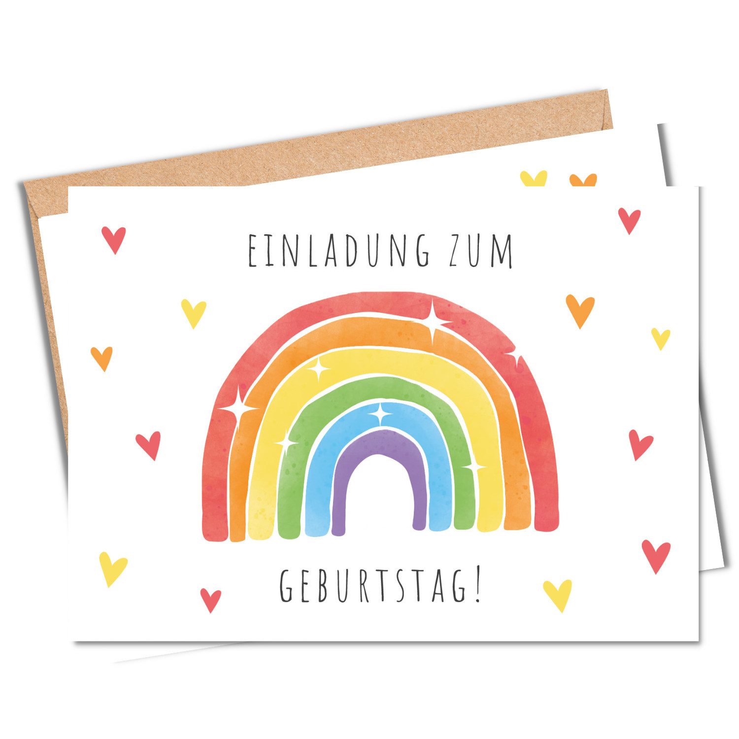 MeinBaby123® Einladungskarten Kindergeburtstag inkl. 10 Umschläge, Kindergeburtstag Jungs und Mädchen, Geburtstagseinladungen Kinder
