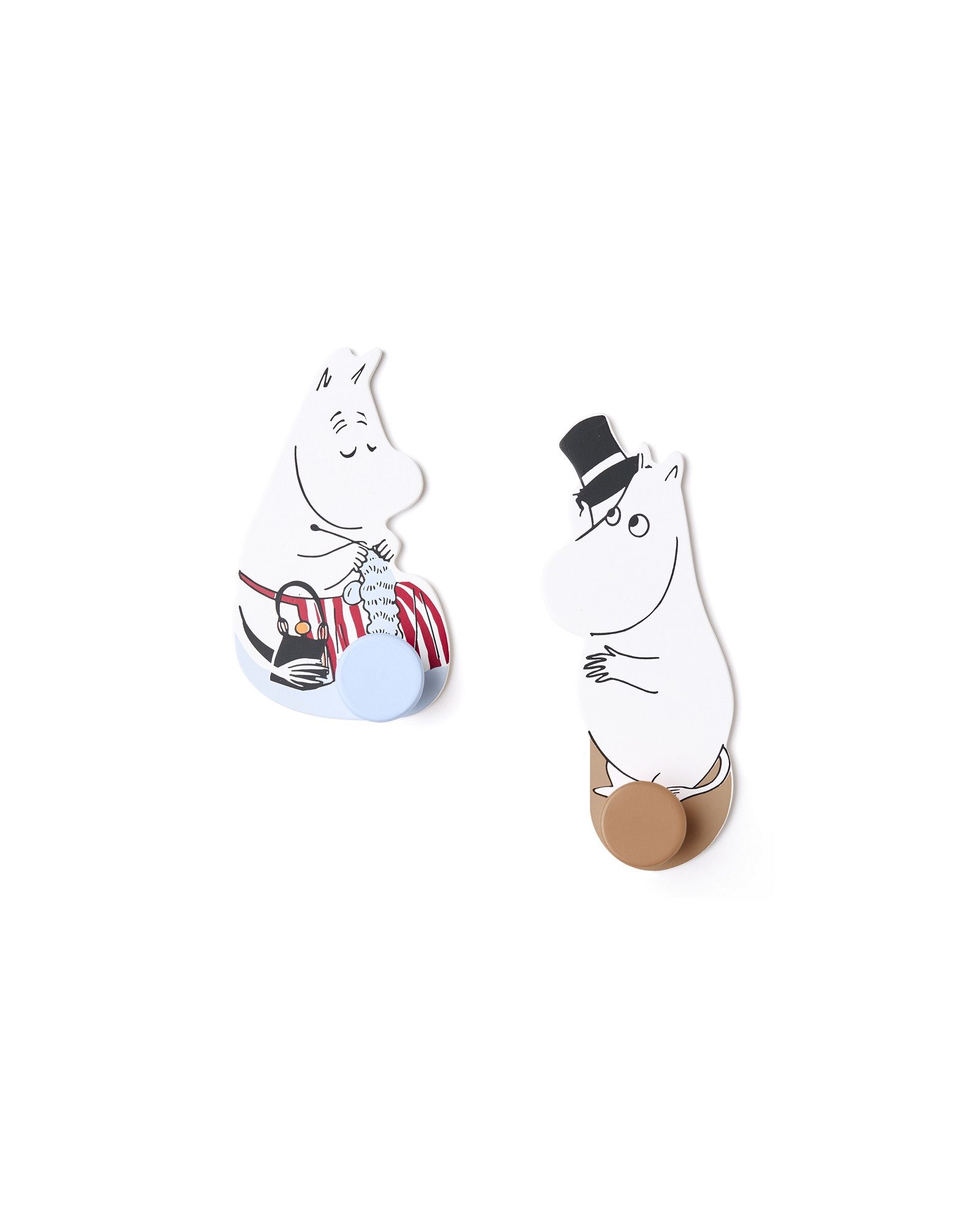 Kids Concept Kleiderhaken Kleiderhaken 2er-Set Mumin 14x3x8,5 und 16,5x3x10cm aus Holz, Kinderzimmer, (2-St., mit Mumin-Motiv)
