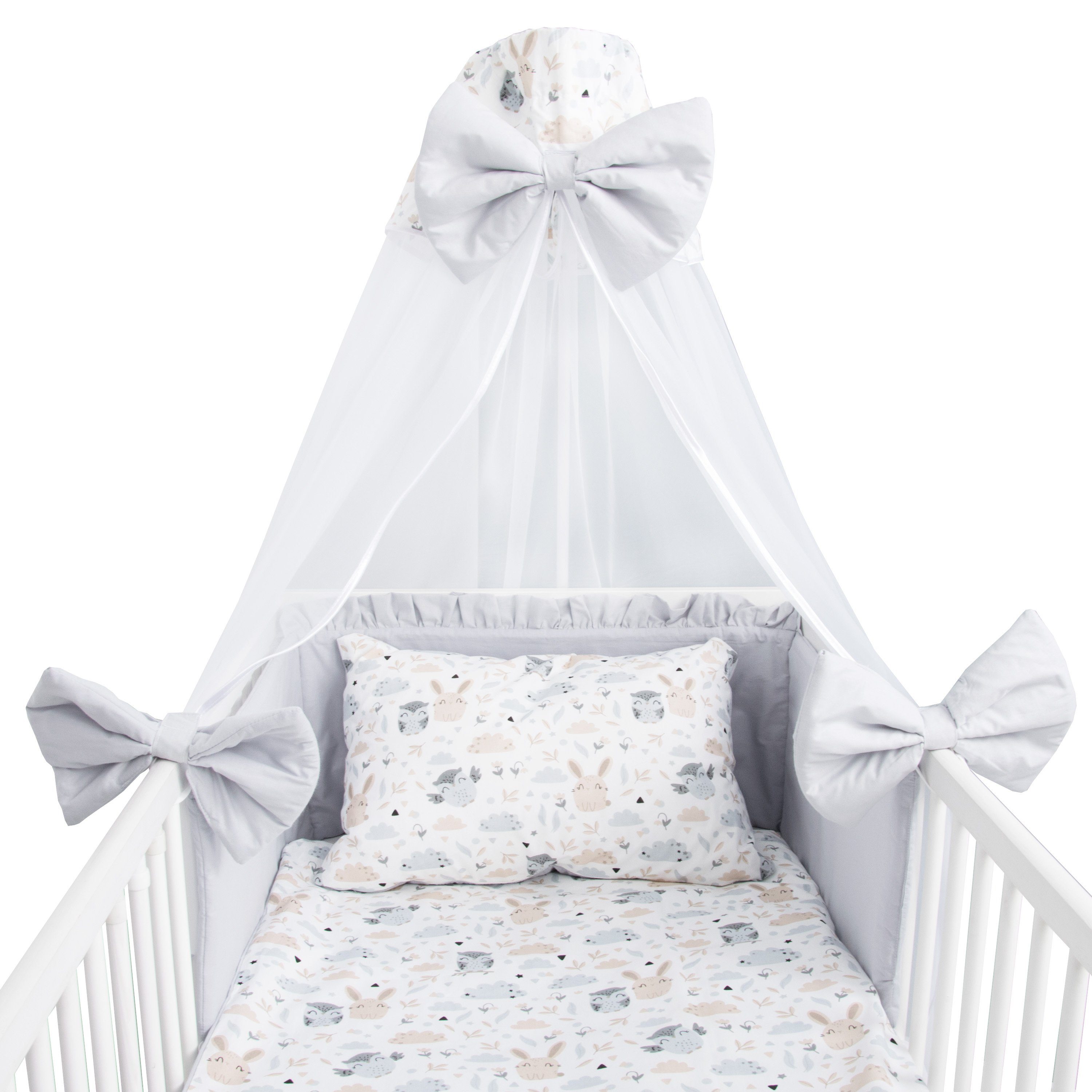 Babybettwäsche Kinderbettwäsche 100x135 Set - Kissenbezug 40x60 - Betthimmel