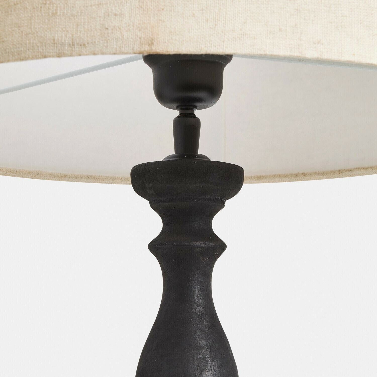 Mirabeau Tischleuchte Tischlampe Freydaal antikschwarz/beige – Bild 5 von 5
