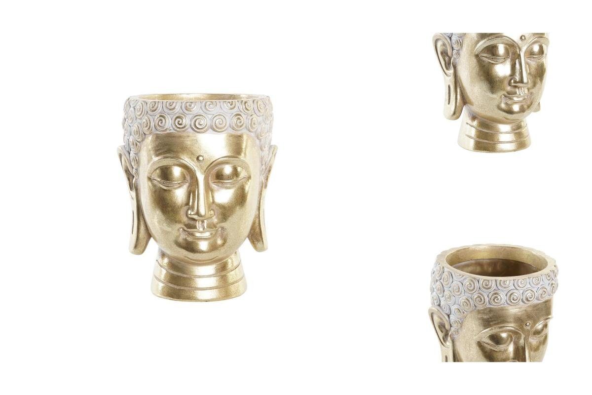 DKD Home Decor Blumenkasten Blumentopf DKD Home Decor Golden Buddha Harz 17,5 x 17,5 x 21 cm