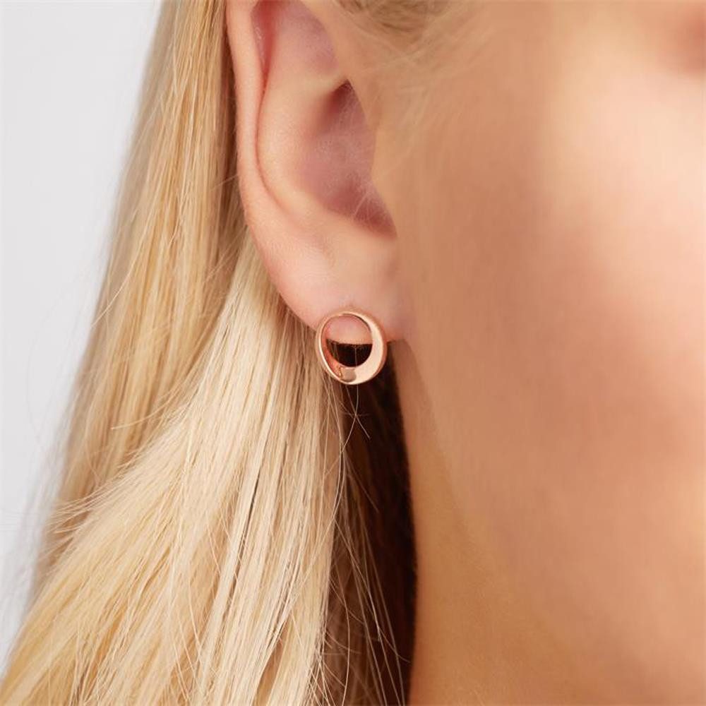 Unique Paar Ohrstecker Ohrstecker rosévergoldet Kreiselement SE0858 – Bild 2 von 3