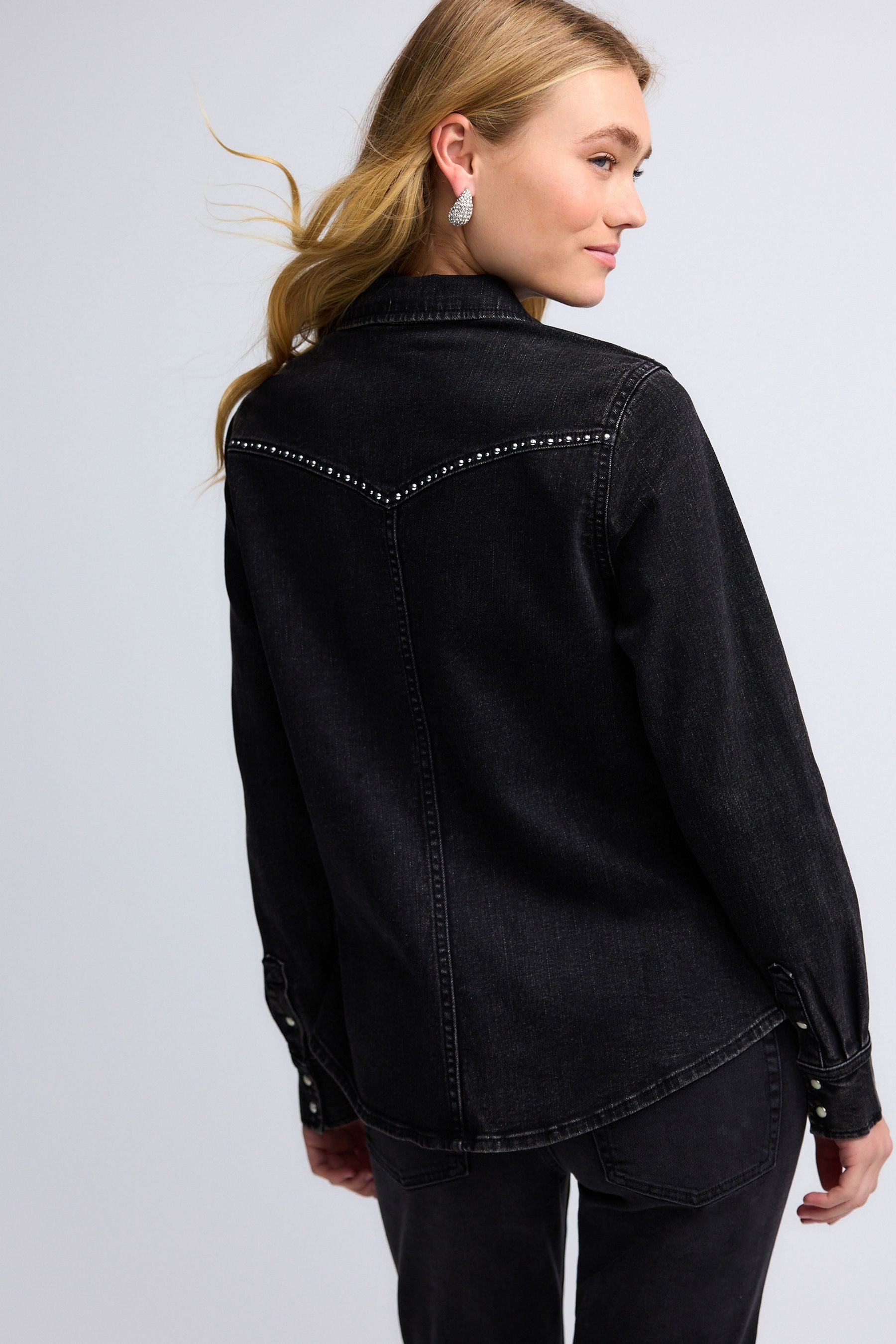 Next Jeanshemd Enge Jeansbluse im Westernstil günstig online kaufen
