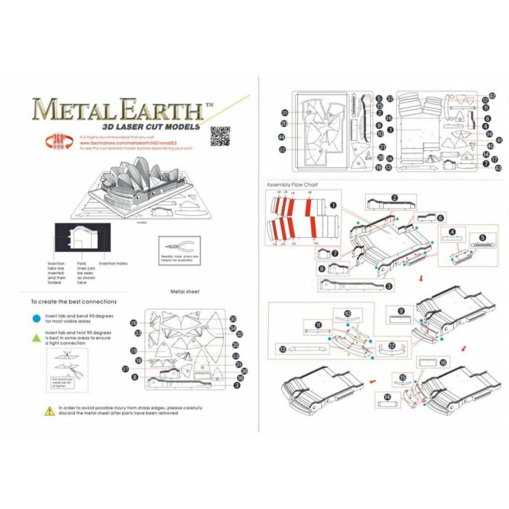Metal Earth® 3D-Puzzle 3D-Rätsel Oper in Sydney, Puzzleteile
