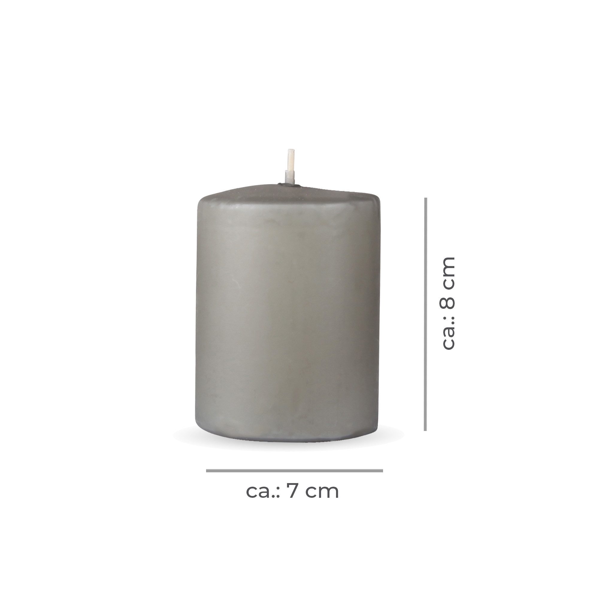 HS Candle Stumpenkerze Säulenkerze Ø7cm (1-tlg), Wachskerzen - unparfümierte Säulenkerzen - viele Farben/Größen