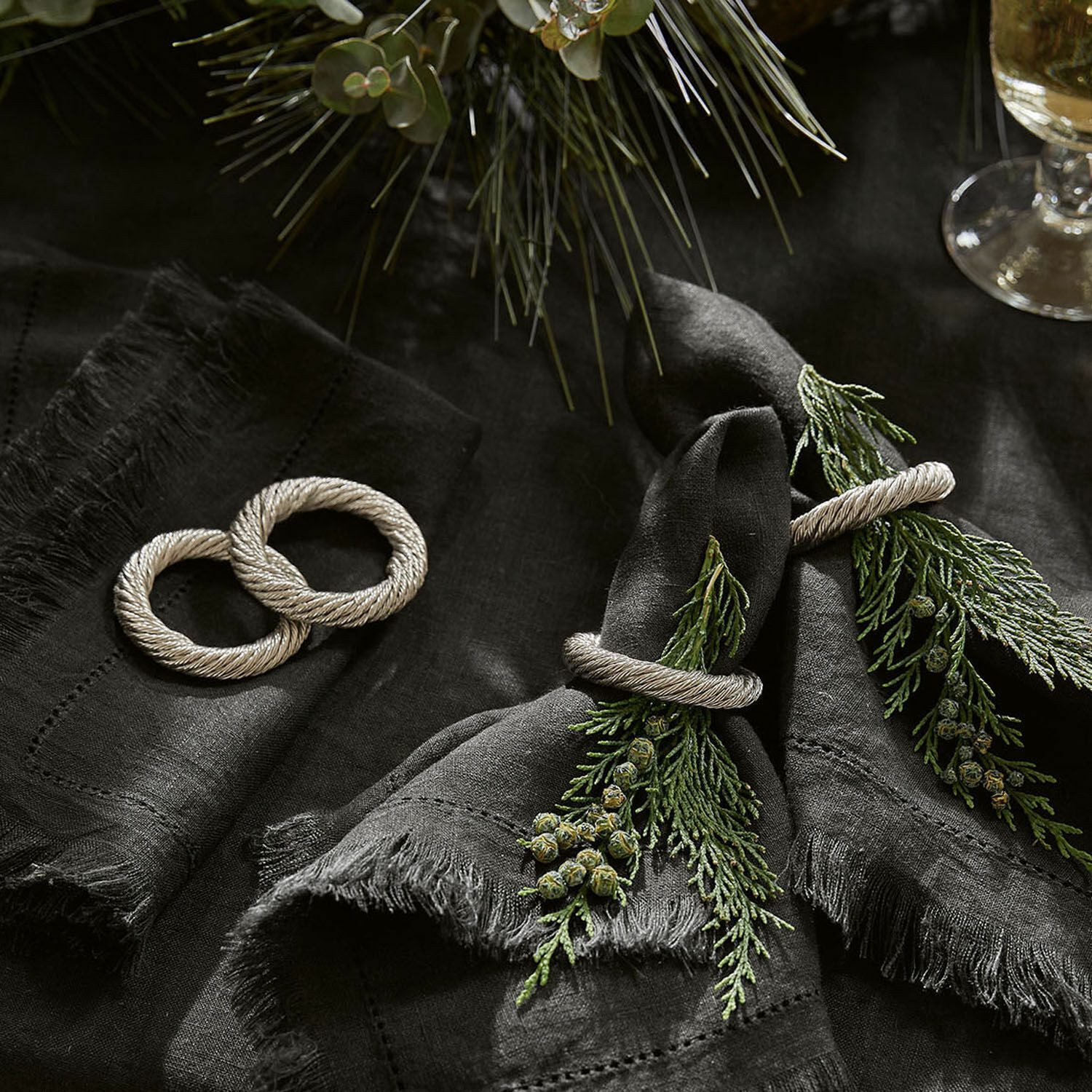 Mirabeau Serviettenring Serviettenring 4er Set Alea silber, Eisen