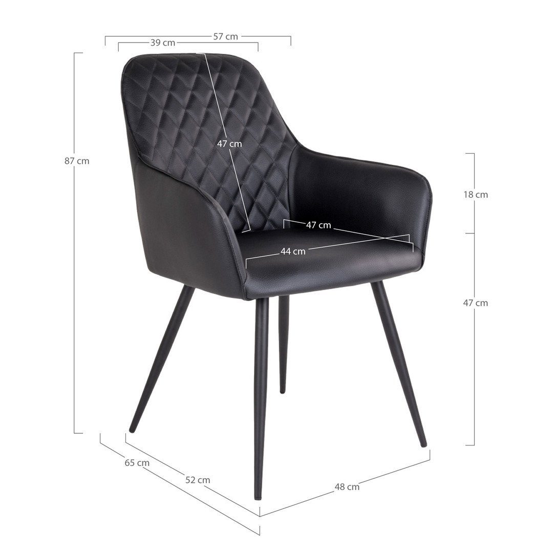 House Nordic schwarz mit aus Dining schwarzen Harbo Bücherregal PU, Esszimmerstuhl Chair B... –