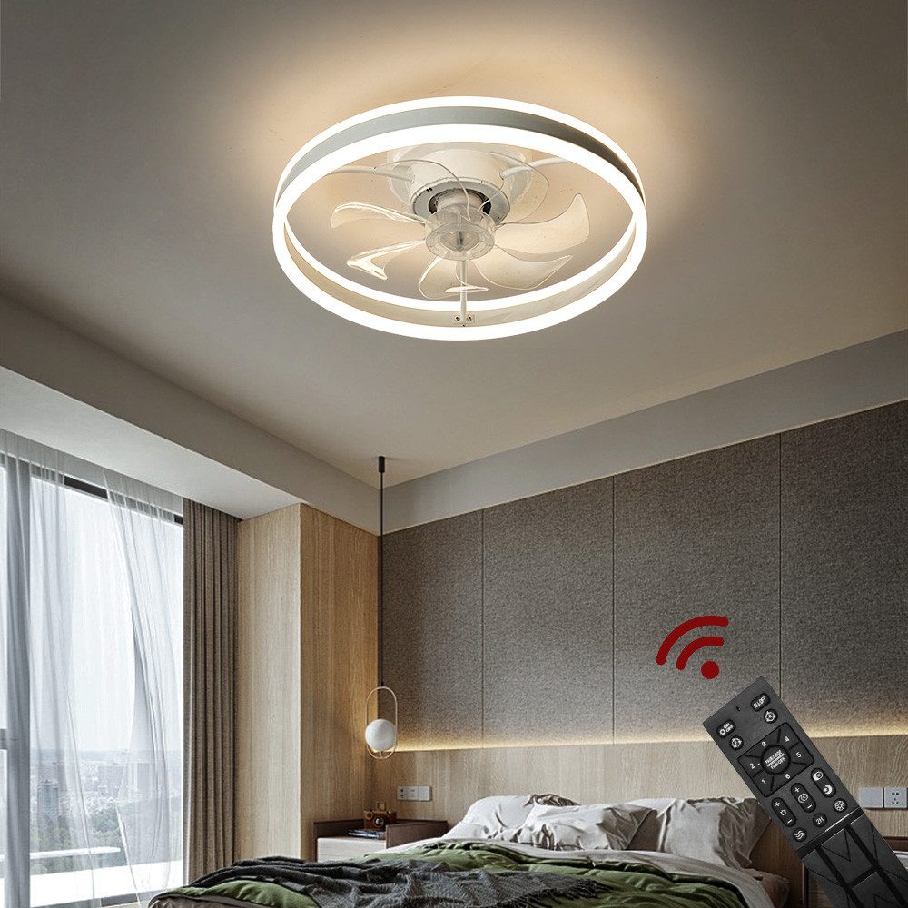 Eurotondisplay Deckenventilator Deckenventilator LED Beleuchtung Deckenlampe Fernbedienung, Mit Fernbedienung einstellbar