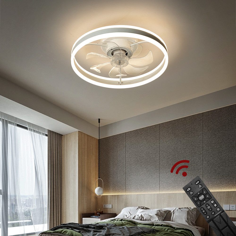 Eurohandisplay Deckenventilator Deckenventilator LED Beleuchtung Deckenlampe Fernbedienung, Mit Fernbedienung einstellbar