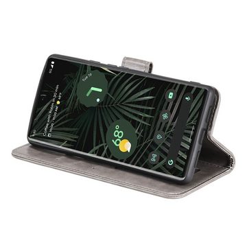 CoverKingz Handyhülle Hülle für Google Pixel 6 Pro Handyhülle Tasche Flip Case Cover Etui 16,5 cm (6,5 Zoll), Klapphülle Schutzhülle mit Kartenfach Schutztasche Motiv Mandala