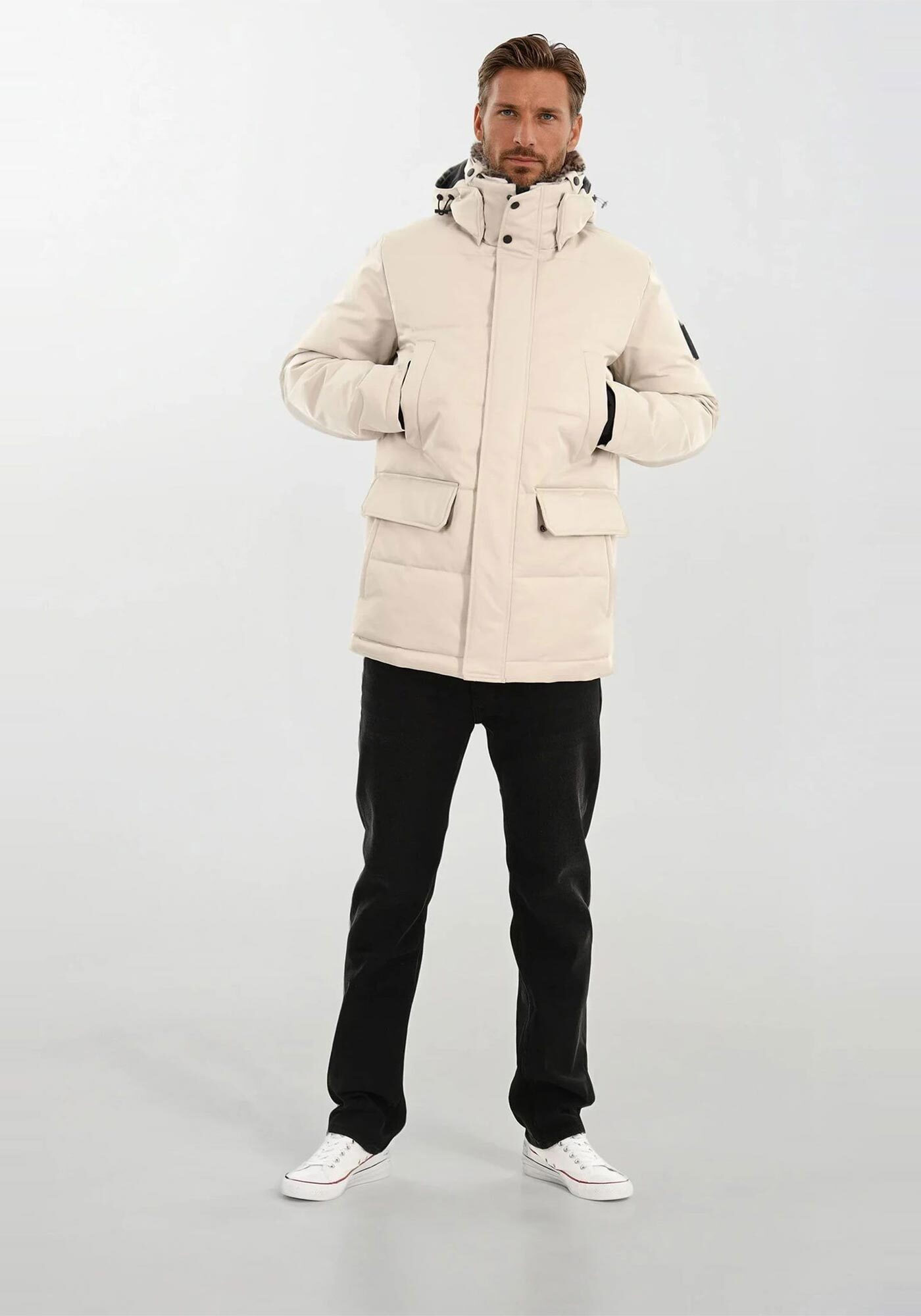 Alessandro Salvarini Winterjacke ASGiova Parka mit warmem Kunstfellkragen und hochwertigem Obermaterial