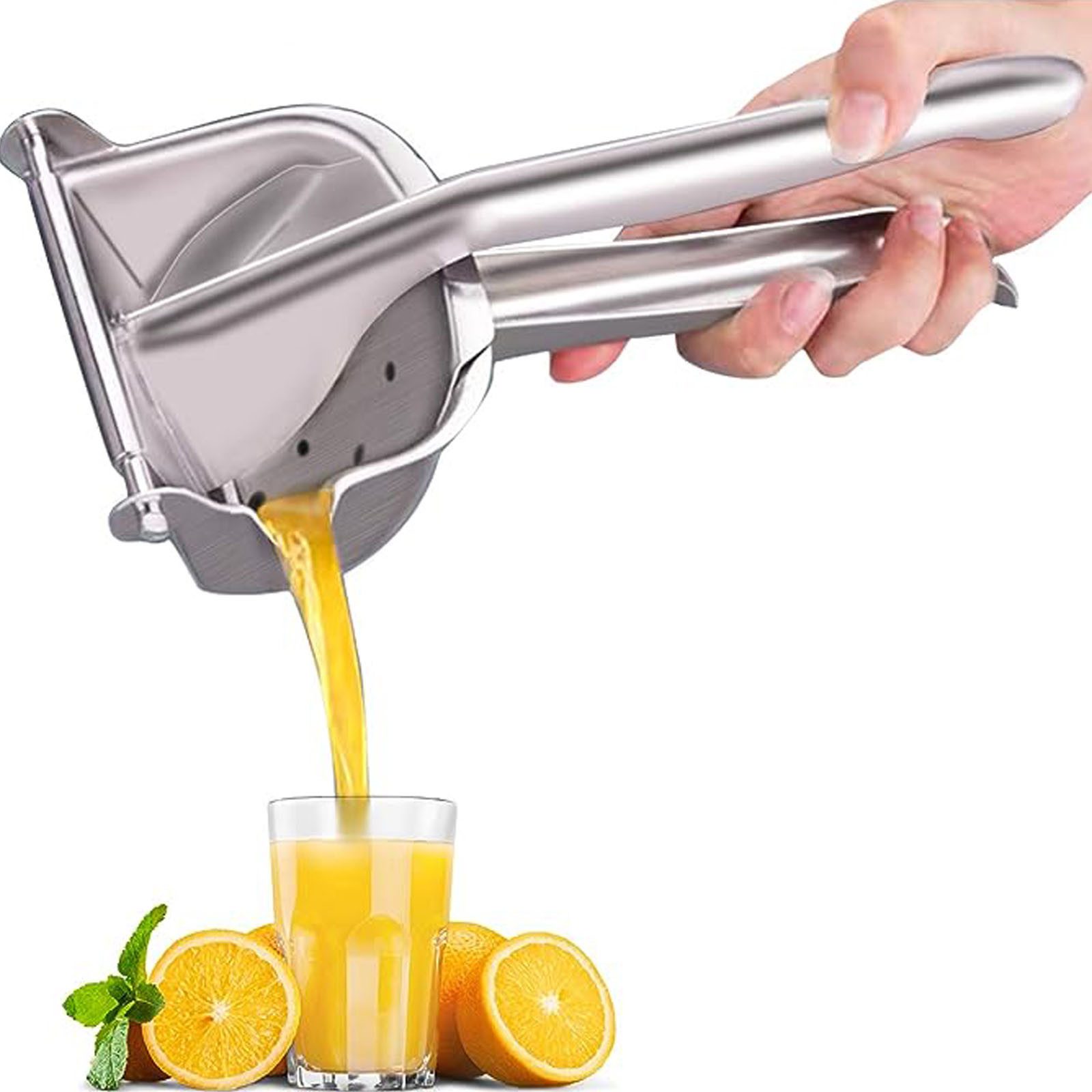 OKWISH Zitruspresse Manuelle Saftpresse Zitronenpresse Limettenpresse Handpresse Edelstahl, Zitrusfrüchte Entsafter Fruchtpresse Extrahieren Fruchtfleisch Säften