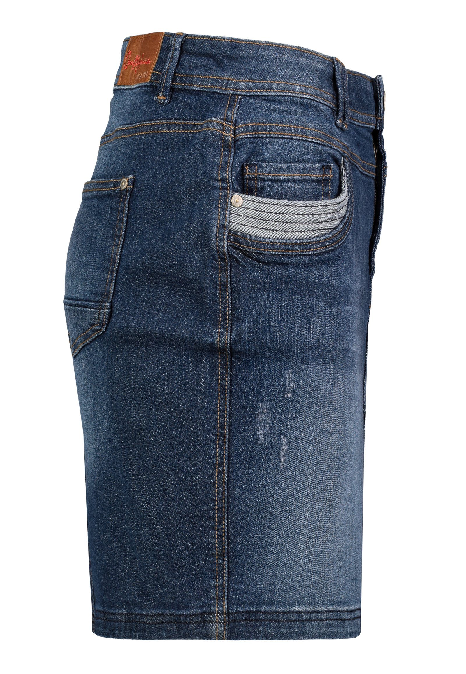 SUBLEVEL Jeansrock Damen Jeans rock Rock Minirock Denim Stretch Vintage Used-Look – Bild 5 von 5