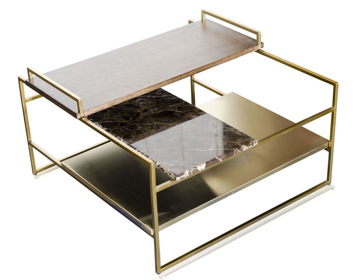 Casa Padrino Couchtisch Luxus Couchtisch Gold 60 x 60 x H. 36,5 cm - Designer Wohnzimmertisch