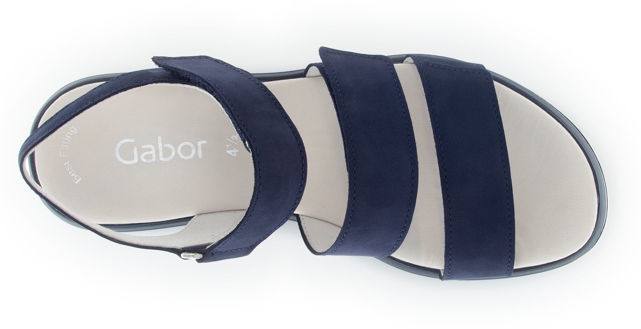 Gabor Keilsandalette, Plateau, Riemchensandale, Sommerschuh mit drei Klettverschlüssen