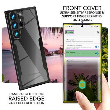 Nalia Smartphone-Hülle Samsung Galaxy S23 Ultra, Klare 360 Grad Hülle / Rundumschutz / Hybrid Case / Schutzrahmen Matt
