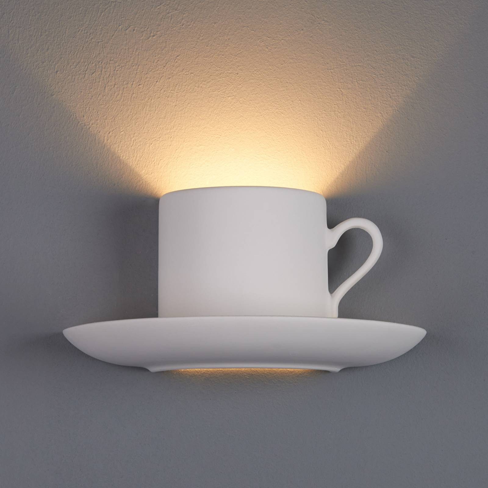 Lindby Wandleuchte Pocillo, Gips Weiß IP20, 1 x 8 W