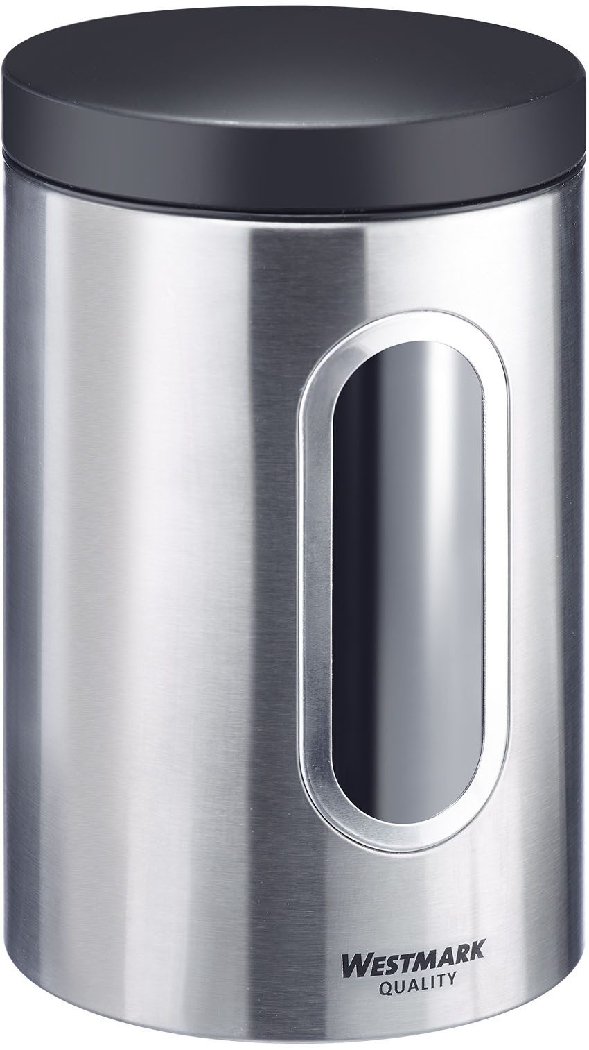 WESTMARK Vorratsdose Vorratsdose mit Fenster 2300 ml, Edelstahl, Kunststoff, (1-tlg), Edelstahl Vorratsbehälter für Kaffee, Mehl, Zucker etc.