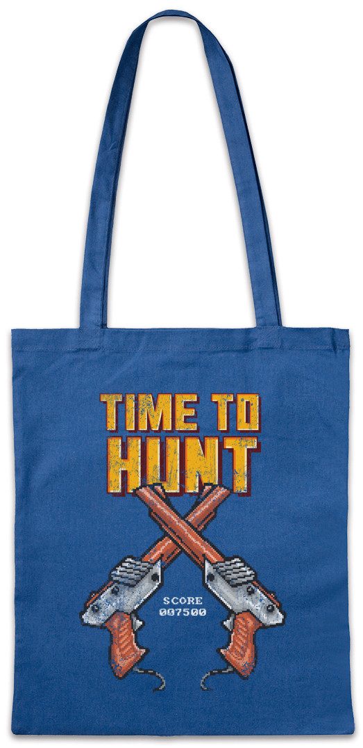 Beuteltasche Pixel Time To Hunt Stofftasche Retro Duck Shooter Gun Pistol Game VG