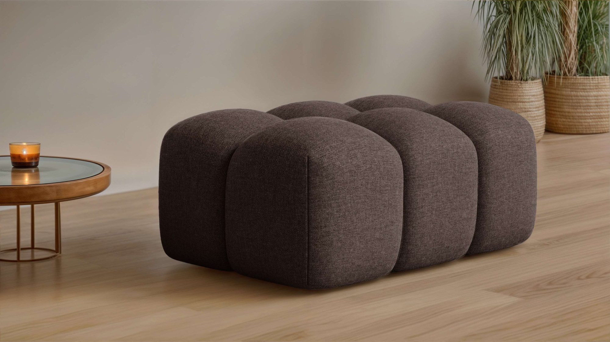 OTTO home Polsterhocker KALLIE Sitzhocker, Bubble-Optik, Maße B/T/H: 90/60/ günstig online kaufen