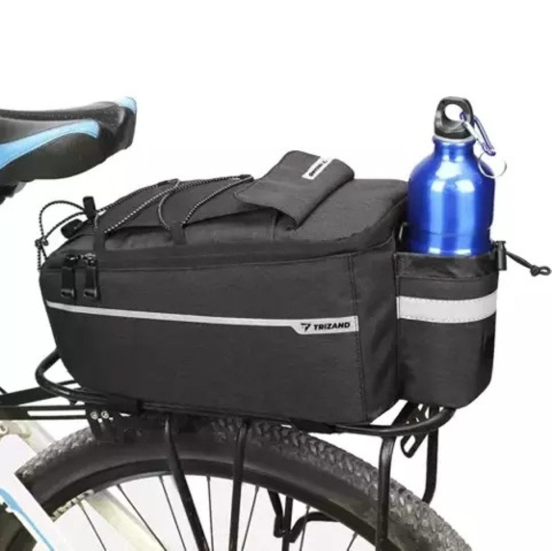 Trizand Fahrradtasche All-in-One Isolierte Thermo Fahrradtaschen-Set für Abenteurer (Thermo Fahrradtasche für Kalte und Heiße Getränke & Snacks, 1-tlg), Thermische Fahrradtasche mit Reflektorstreifen und 9L Kapazität