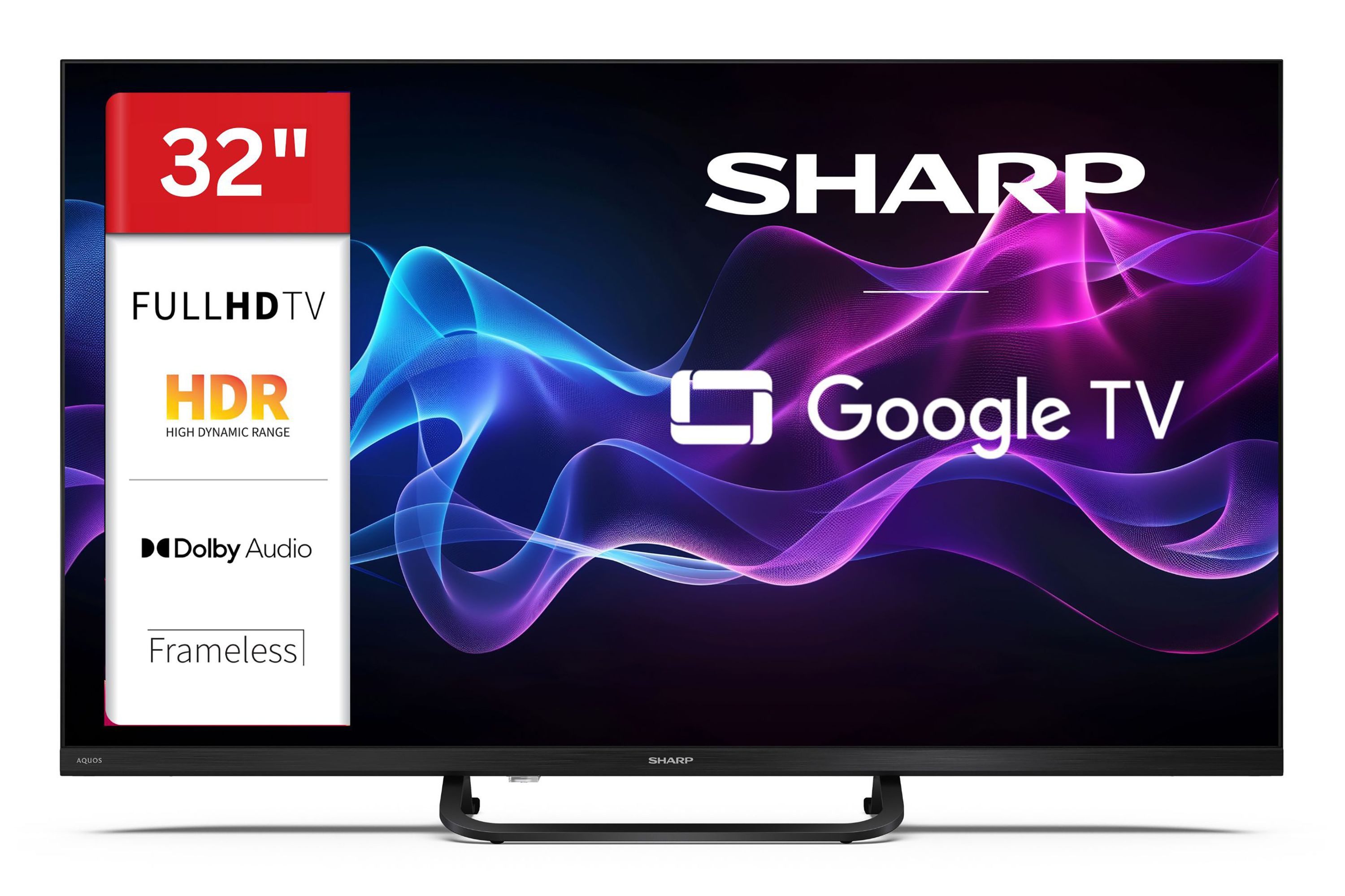 Sharp 2T-C32HF3x QLED-Fernseher (80 cm/32 Zoll, Full HD, Google TV, 32HF3965E Google TV, Google Assistant, HDR10, Triple-Tuner)
