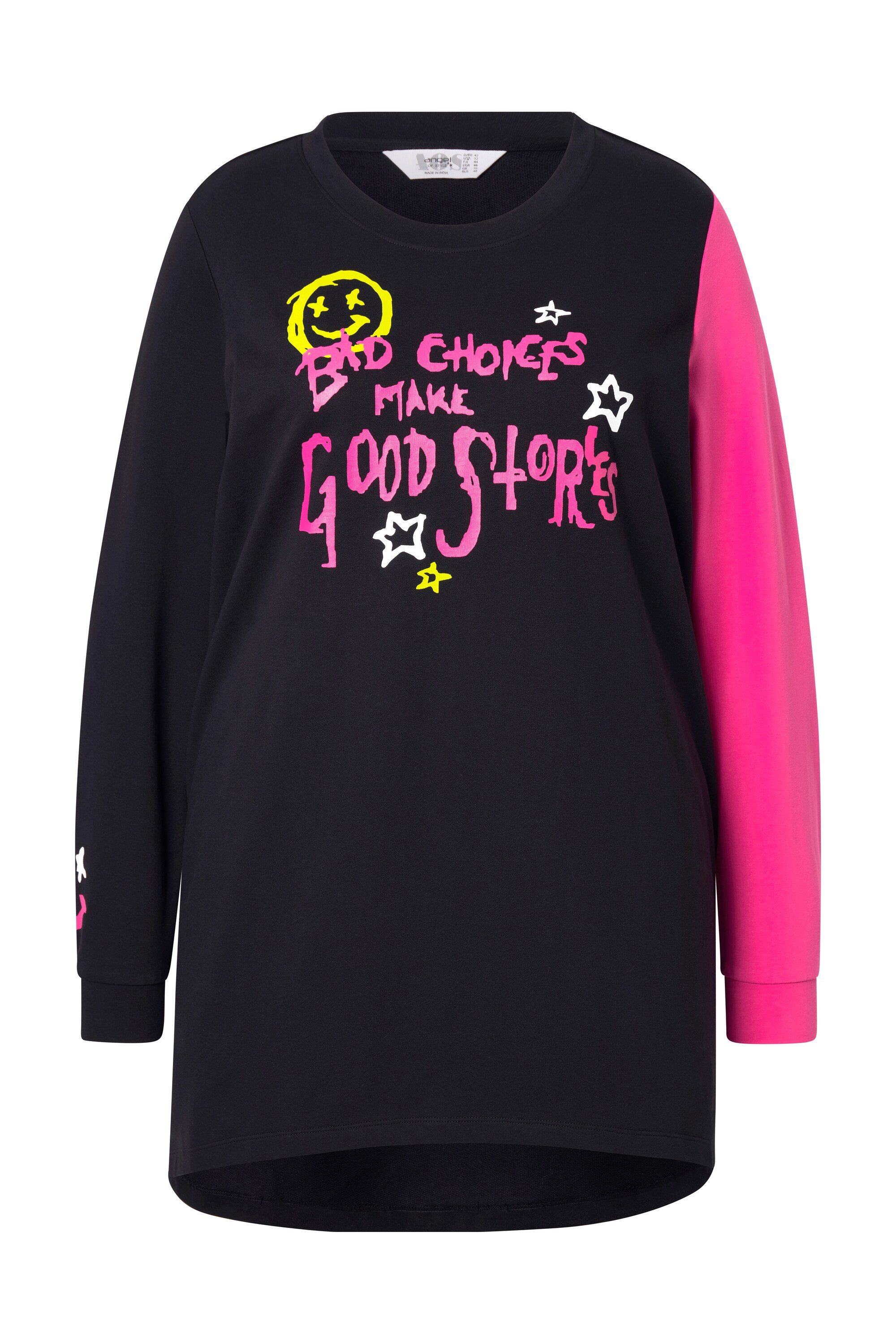 Angel of Style Sweatshirt Long-Sweatshirt Loose Fit 1 Ärmel in Pink günstig online kaufen