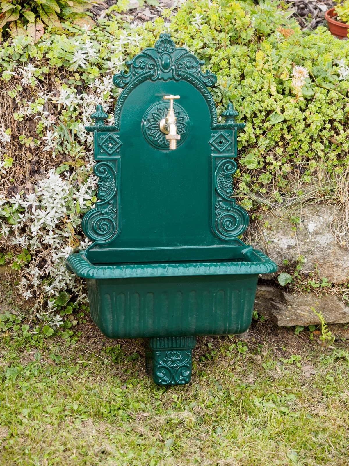 Aubaho Gartenbrunnen »Waschbecken grün Wandbrunnen Garten Alu Brunnen  Waschplatz Bad Becken antik Stil« online kaufen | OTTO