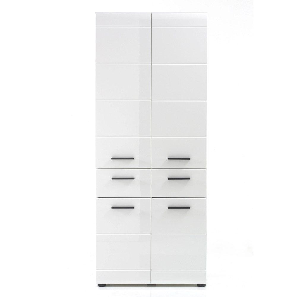 Lomadox Hochschrank LISBOA-19 Weiß Hochglanz 60/182/31 günstig online kaufen