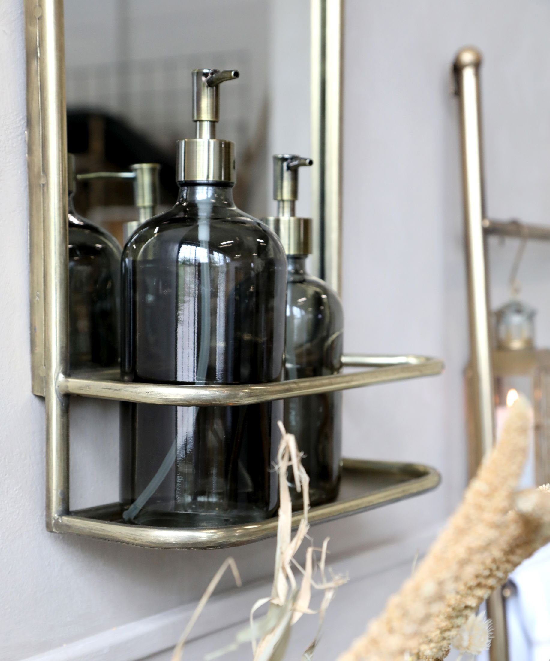 Chic Antique Seifenspender Chic Antique - Seifenspender Glas Schwarz 1 Liter mit 2 Pumpeinsätzen