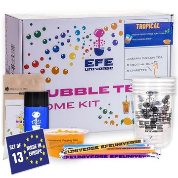 Efe Universe Kreativset DIY Bubble Tea Geschenbox, Bubble Tea Home Kit für 5-7 Personen, Tropical Vibes